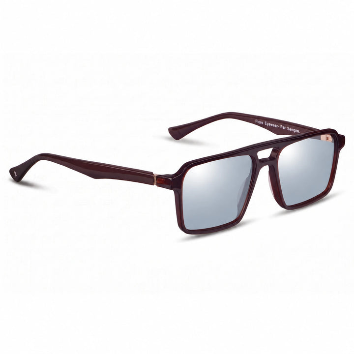 Lentes de sol Fiore 1039 Brown cristal Espejado Silver polarizado vista tres cuartos unisex #color_espejado-silver