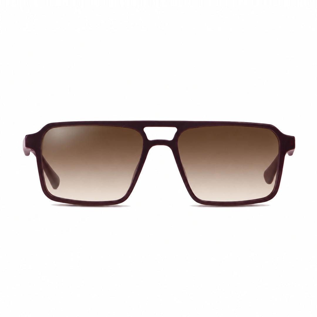Lentes de sol Fiore 1039 Brown cristal Gradiente Cafe polarizado vista frontal unisex #color_gradiente-cafe #foto_frontal