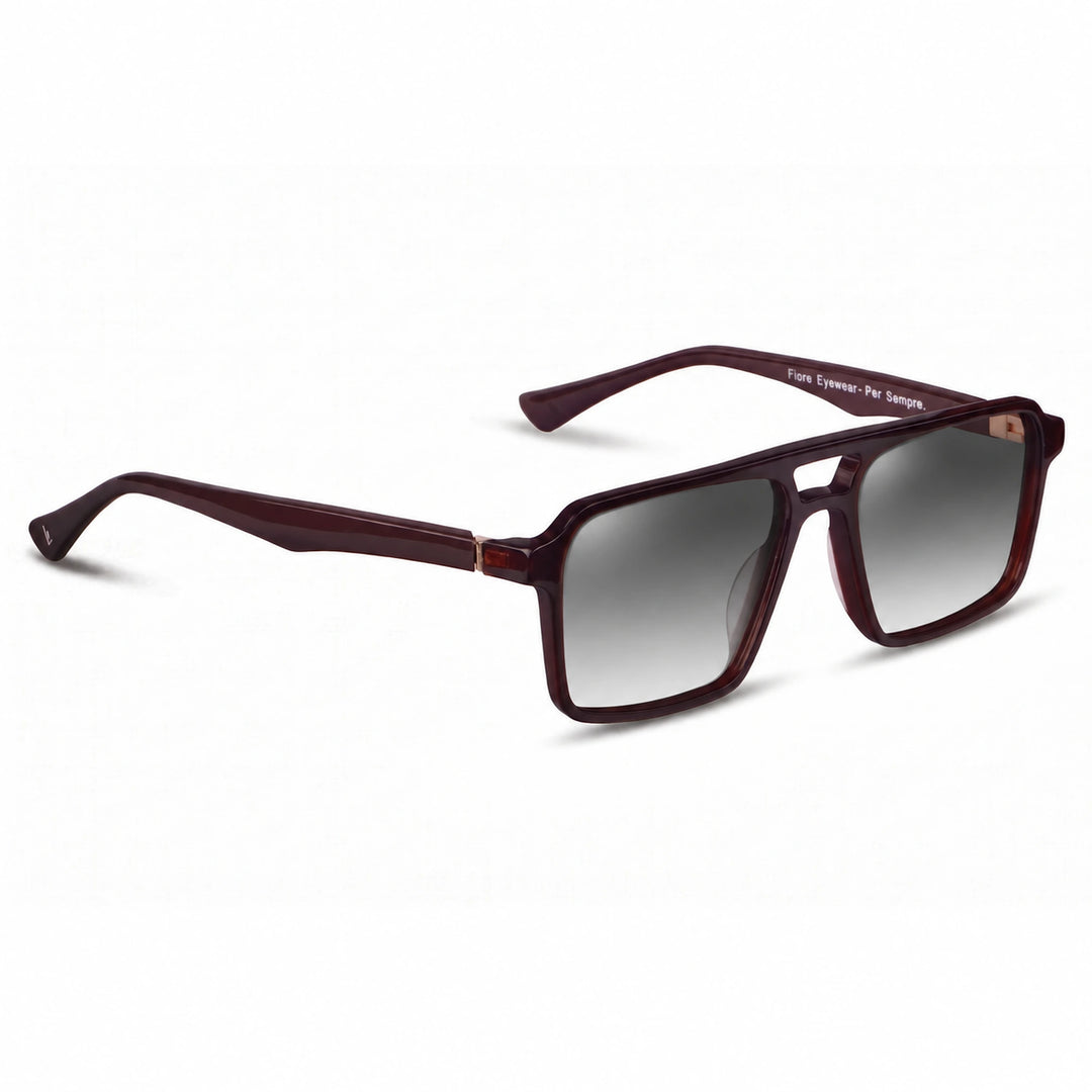 Lentes de sol Fiore 1039 Brown cristal Gradiente Gris polarizado vista tres cuartos unisex #color_gradiente-gris