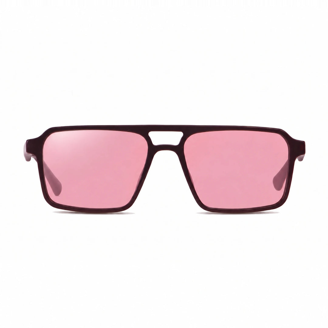 Lentes de sol Fiore 1039 Brown cristal Rosado polarizado vista frontal unisex #color_rosado #foto_frontal
