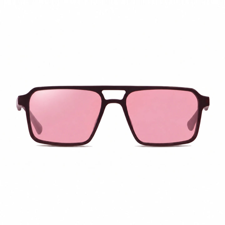 Lentes de sol Fiore 1039 Brown cristal Rosado polarizado vista frontal unisex #color_rosado #foto_frontal