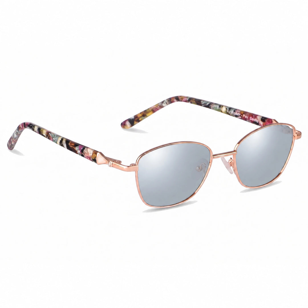 Lentes de sol Fiore 2208 Dorado cristal Espejado Silver polarizado vista tres cuartos mujer #color_espejado-silver