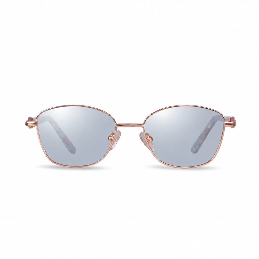Lentes de sol Fiore 2208 Dorado cristal Espejado Silver polarizado vista frontal mujer #color_espejado-silver #foto_frontal