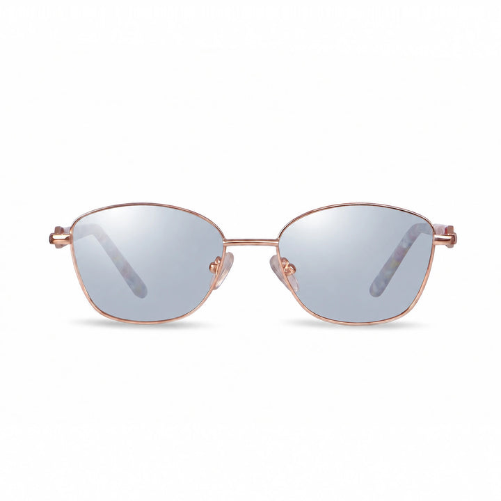 Lentes de sol Fiore 2208 Dorado cristal Espejado Silver polarizado vista frontal mujer #color_espejado-silver #foto_frontal