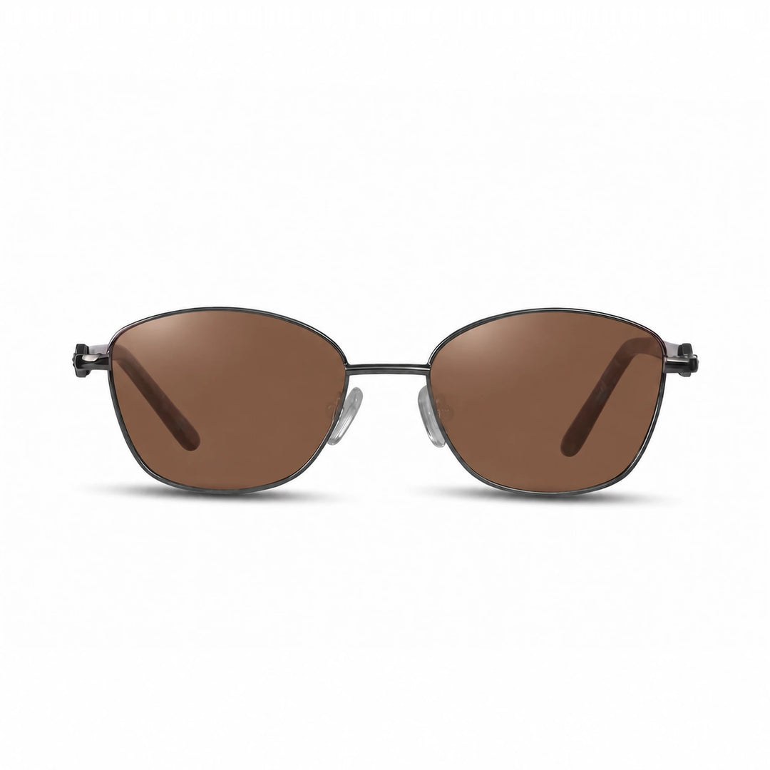 Lentes de sol Fiore 2208 Gris cristal Cafe polarizado vista frontal mujer #color_cafe #foto_frontal