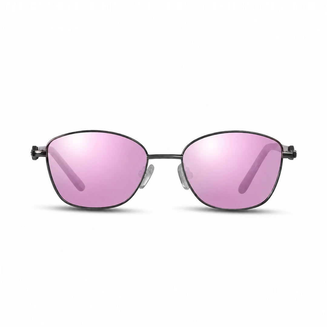 Lentes de sol Fiore 2208 Gris cristal Espejado Rosado polarizado vista frontal mujer #color_espejado-rosado #foto_frontal