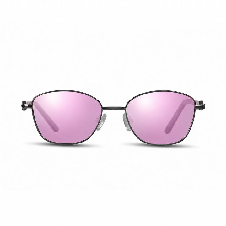 Lentes de sol Fiore 2208 Gris cristal Espejado Rosado polarizado vista frontal mujer #color_espejado-rosado #foto_frontal