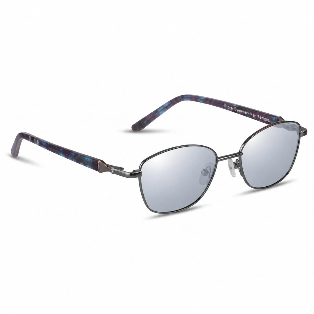 Lentes de sol Fiore 2208 Gris cristal Espejado Silver polarizado vista tres cuartos mujer #color_espejado-silver