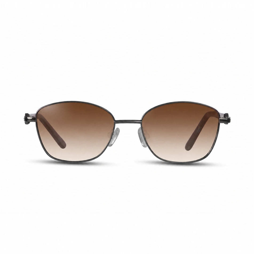 Lentes de sol Fiore 2208 Gris cristal Gradiente Cafe polarizado vista frontal mujer #color_gradiente-cafe #foto_frontal