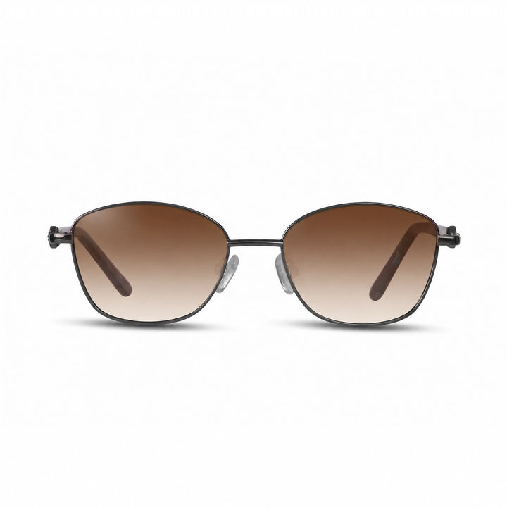 Lentes de sol Fiore 2208 Gris cristal Gradiente Cafe polarizado vista frontal mujer #color_gradiente-cafe #foto_frontal