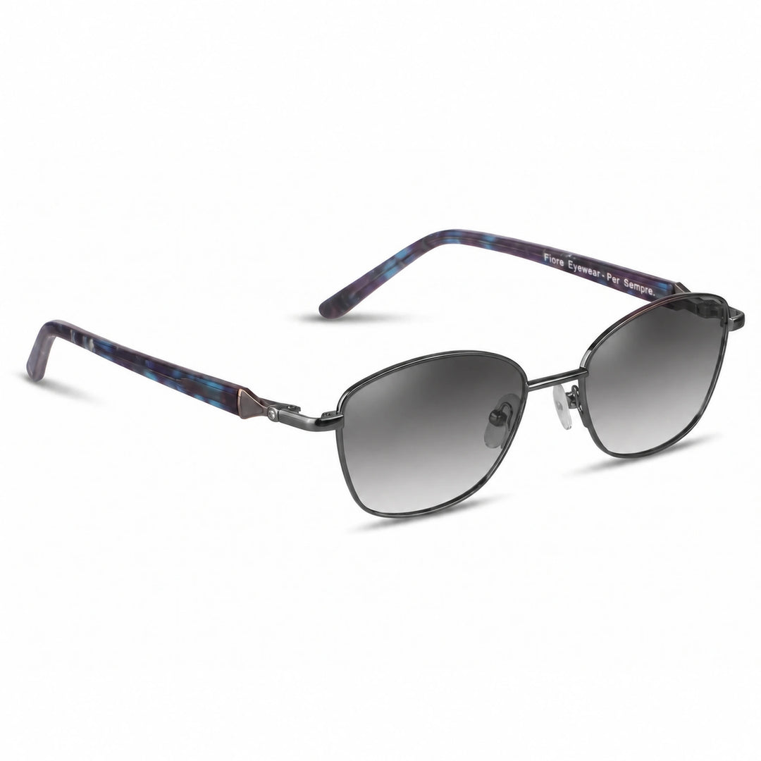 Lentes de sol Fiore 2208 Gris cristal Gradiente Gris polarizado vista tres cuartos mujer #color_gradiente-gris
