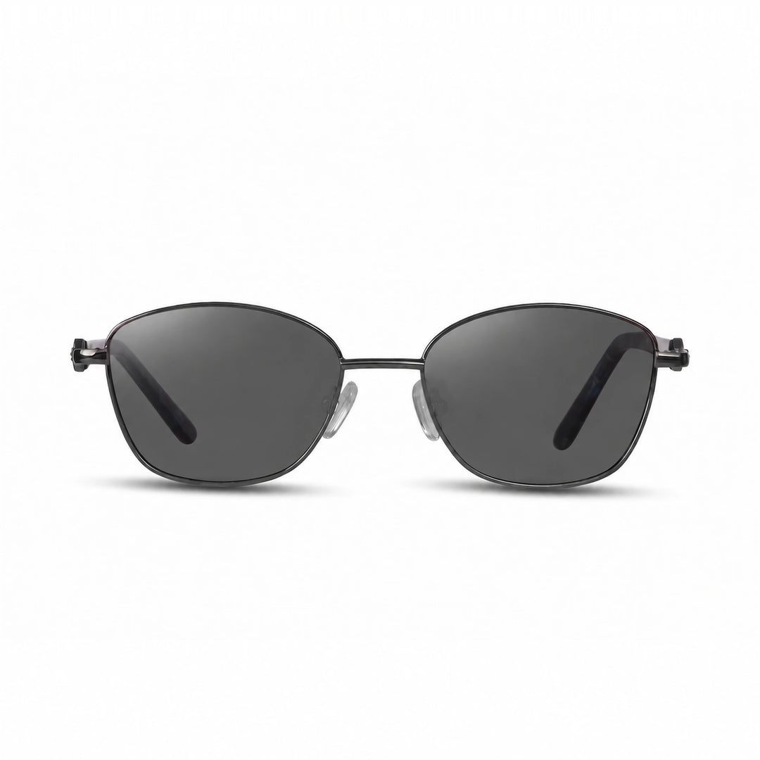 Lentes de sol Fiore 2208 Gris cristal Negro polarizado vista frontal mujer #color_negro #foto_frontal