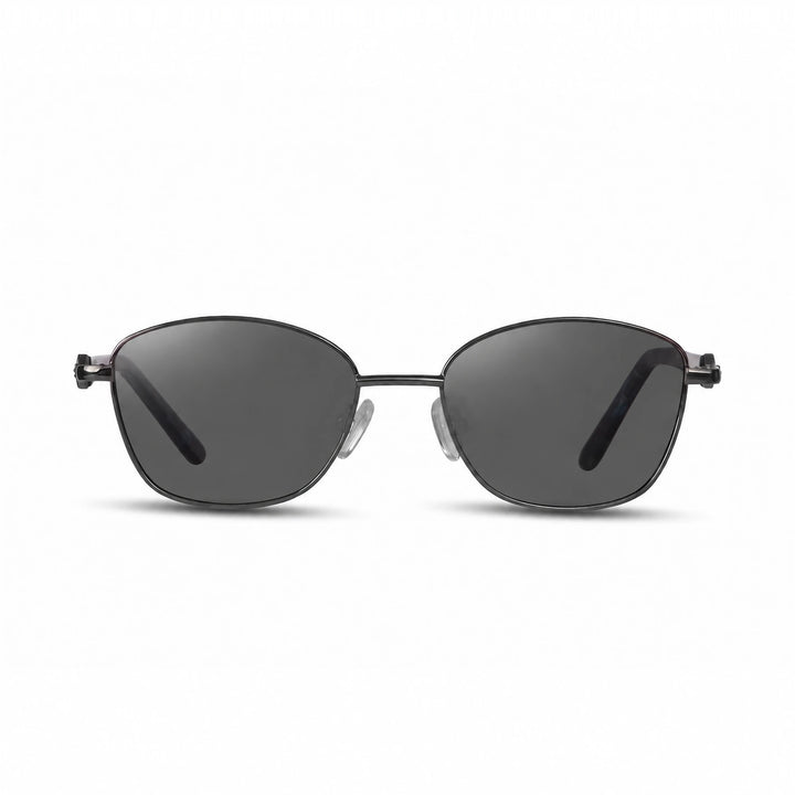 Lentes de sol Fiore 2208 Gris cristal Negro polarizado vista frontal mujer #color_negro #foto_frontal
