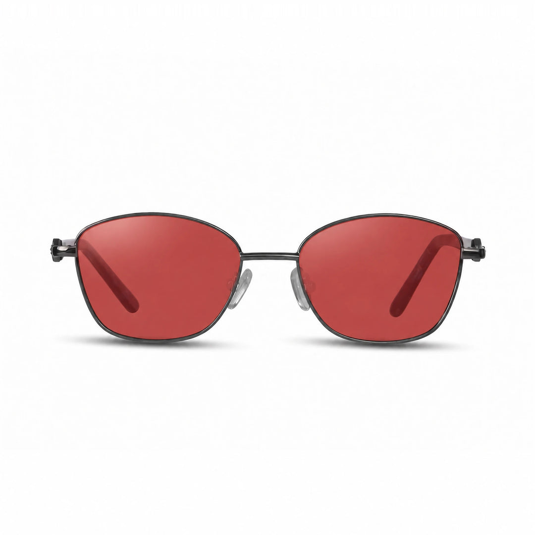 Lentes de sol Fiore 2208 Gris cristal Rojo polarizado vista frontal mujer #color_rojo #foto_frontal