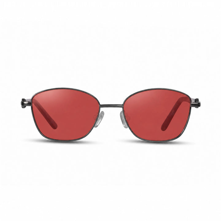 Lentes de sol Fiore 2208 Gris cristal Rojo polarizado vista frontal mujer #color_rojo #foto_frontal