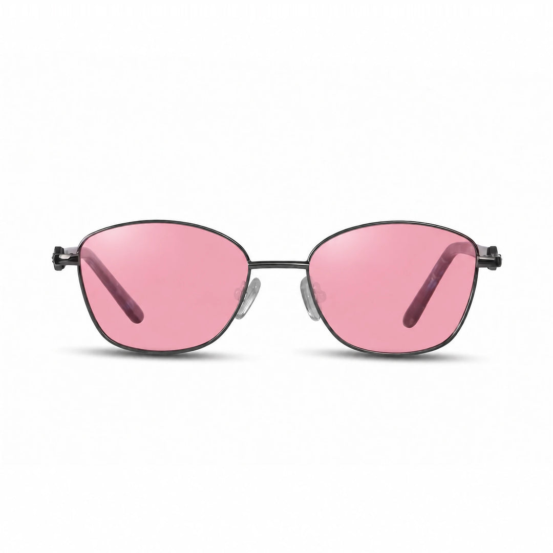 Lentes de sol Fiore 2208 Gris cristal Rosado polarizado vista frontal mujer #color_rosado #foto_frontal