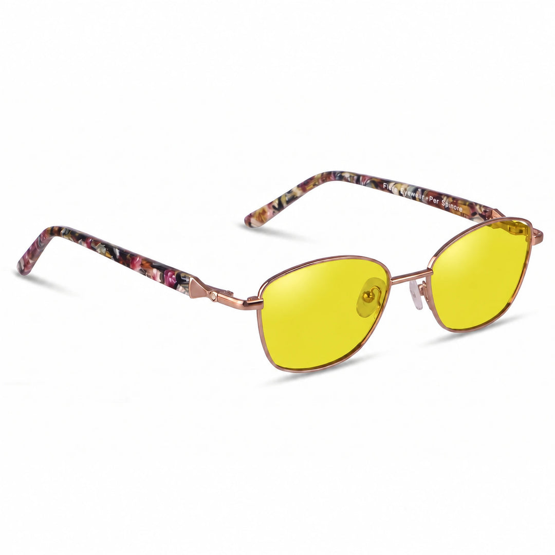 Lentes de sol Fiore 2208 Carey cristal Amarillo polarizado vista tres cuartos mujer #color_amarillo