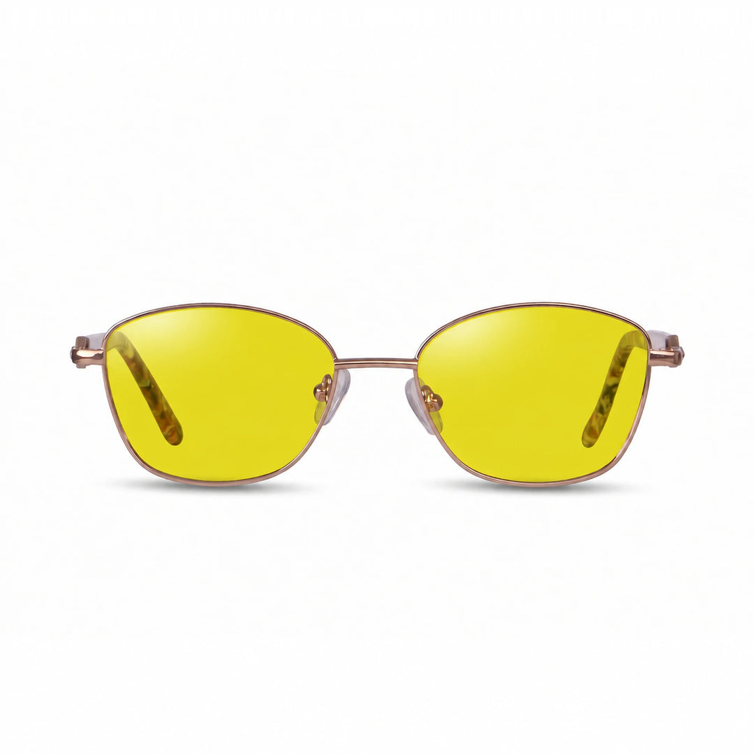 Lentes de sol Fiore 2208 Carey cristal Amarillo polarizado vista frontal mujer #color_amarillo #foto_frontal