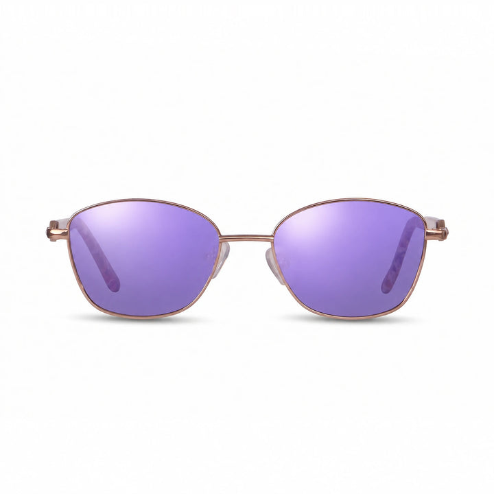 Lentes de sol Fiore 2208 Carey cristal Espejado Morado polarizado vista frontal mujer #color_espejado-morado #foto_frontal