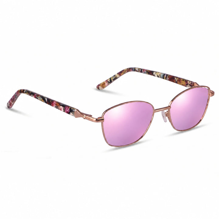 Lentes de sol Fiore 2208 Carey cristal Espejado Rosado polarizado vista tres cuartos mujer #color_espejado-rosado