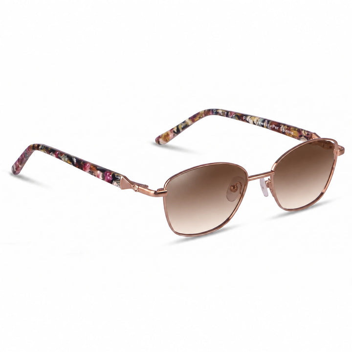 Lentes de sol Fiore 2208 Carey cristal Gradiente Cafe polarizado vista tres cuartos mujer #color_gradiente-cafe