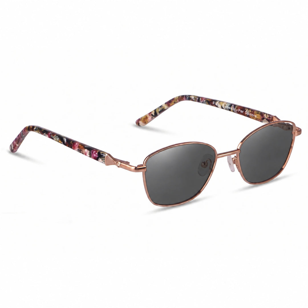 Lentes de sol Fiore 2208 Carey cristal Negro polarizado vista tres cuartos mujer #color_negro