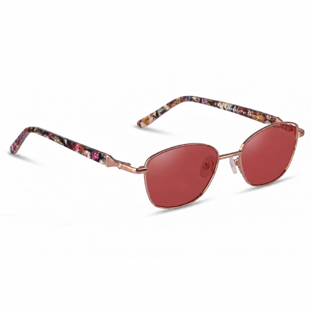 Lentes de sol Fiore 2208 Carey cristal Rojo polarizado vista tres cuartos mujer #color_rojo