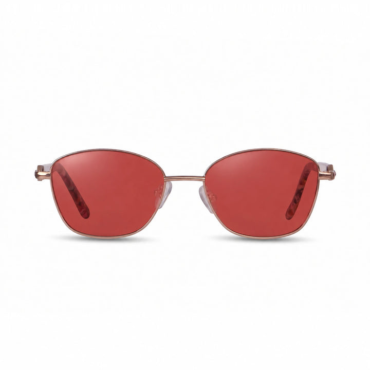 Lentes de sol Fiore 2208 Carey cristal Rojo polarizado vista frontal mujer #color_rojo #foto_frontal