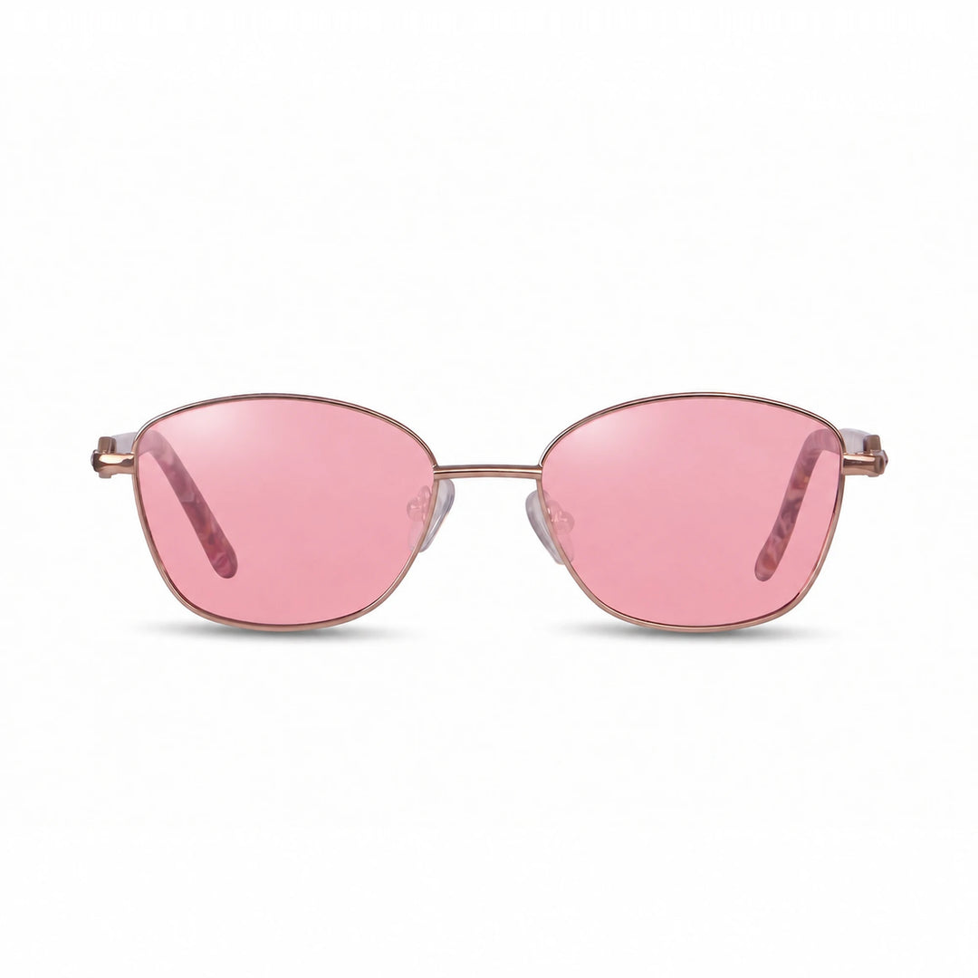 Lentes de sol Fiore 2208 Carey cristal Rosado polarizado vista frontal mujer #color_rosado #foto_frontal