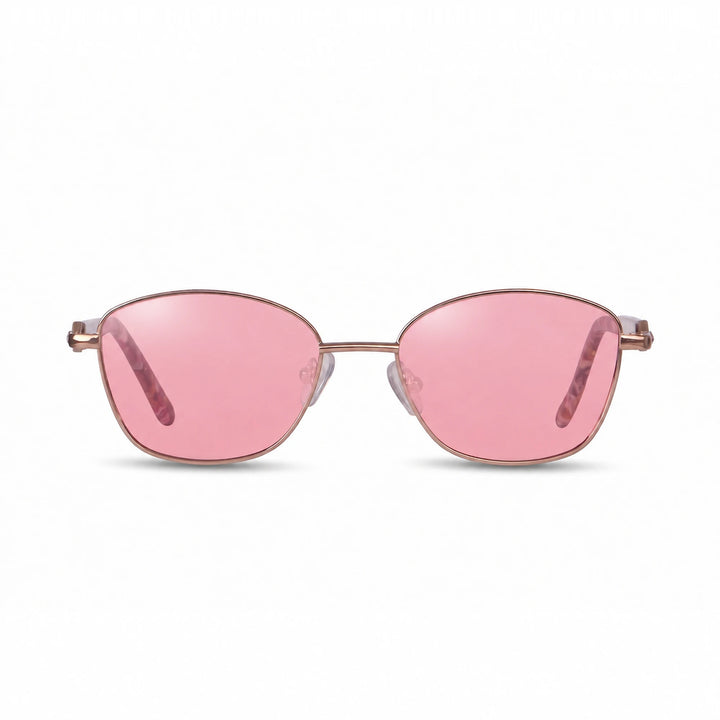 Lentes de sol Fiore 2208 Carey cristal Rosado polarizado vista frontal mujer #color_rosado #foto_frontal