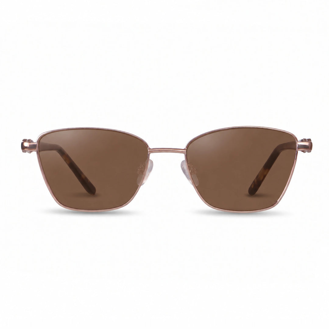 Lentes de sol Fiore 22115 Brown cristal Cafe polarizado vista frontal mujer #color_cafe #foto_frontal