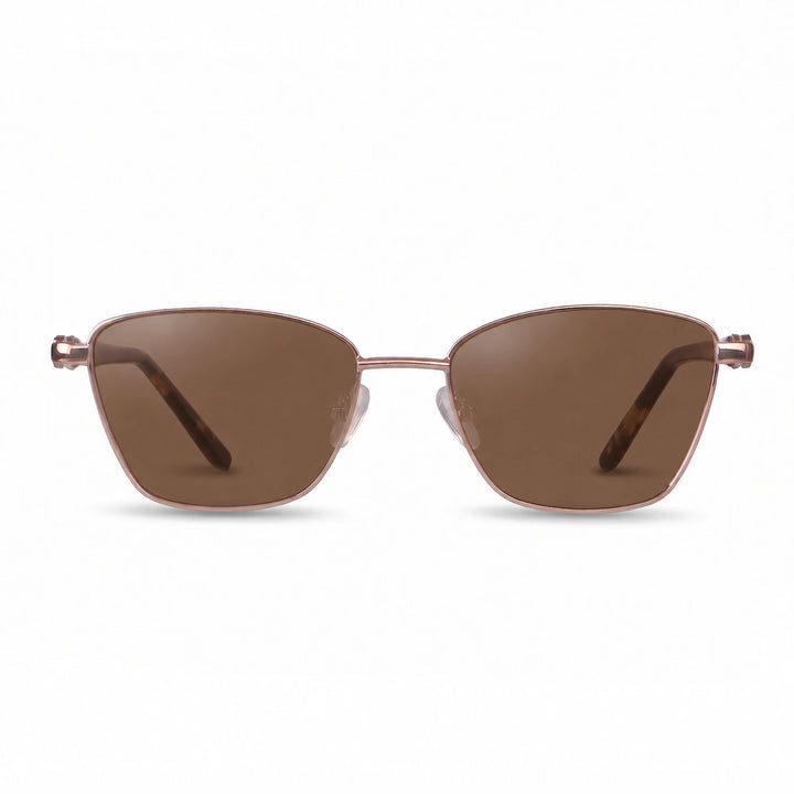 Lentes de sol Fiore 22115 Brown cristal Cafe polarizado vista frontal mujer #color_cafe #foto_frontal