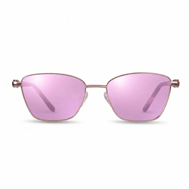 Lentes de sol Fiore 22115 Brown cristal Espejado Rosado polarizado vista frontal mujer #color_espejado-rosado #foto_frontal