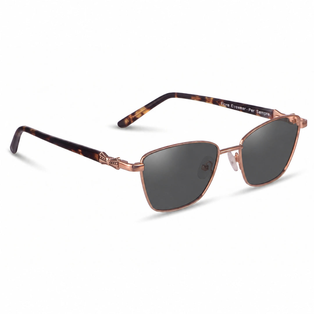 Lentes de sol Fiore 22115 Brown cristal Negro polarizado vista tres cuartos mujer #color_negro