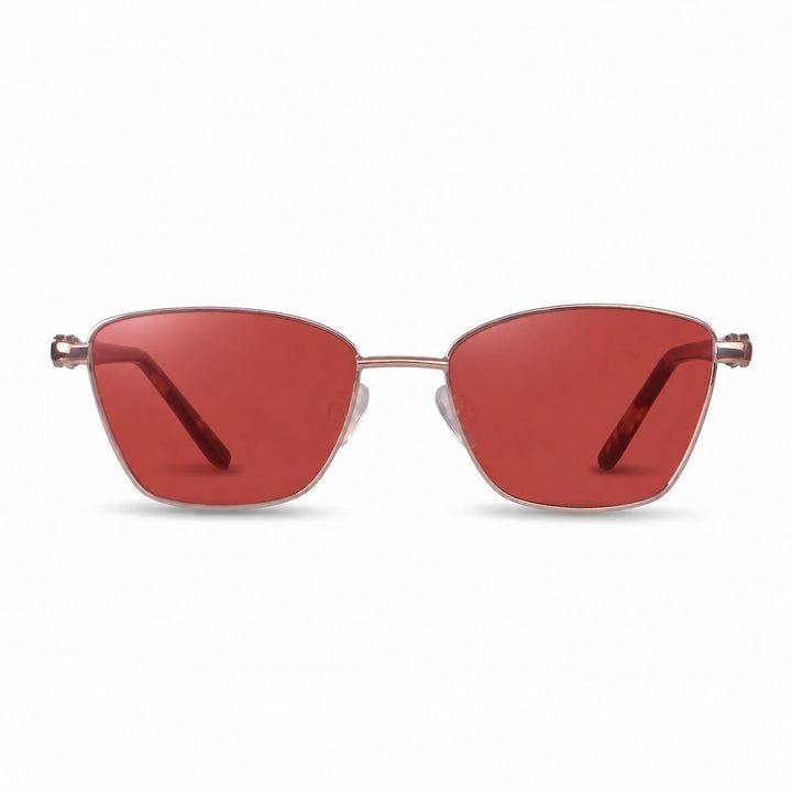 Lentes de sol Fiore 22115 Brown cristal Rojo polarizado vista frontal mujer #color_rojo #foto_frontal