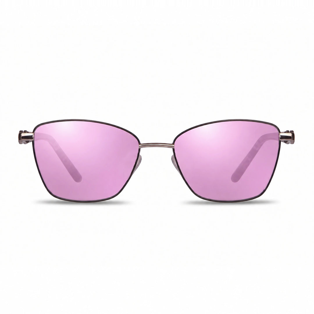 Lentes de sol Fiore 22115 Gris cristal Espejado Rosado polarizado vista frontal mujer #color_espejado-rosado #foto_frontal