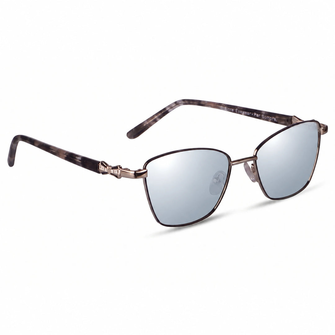 Lentes de sol Fiore 22115 Gris cristal Espejado Silver polarizado vista tres cuartos mujer #color_espejado-silver