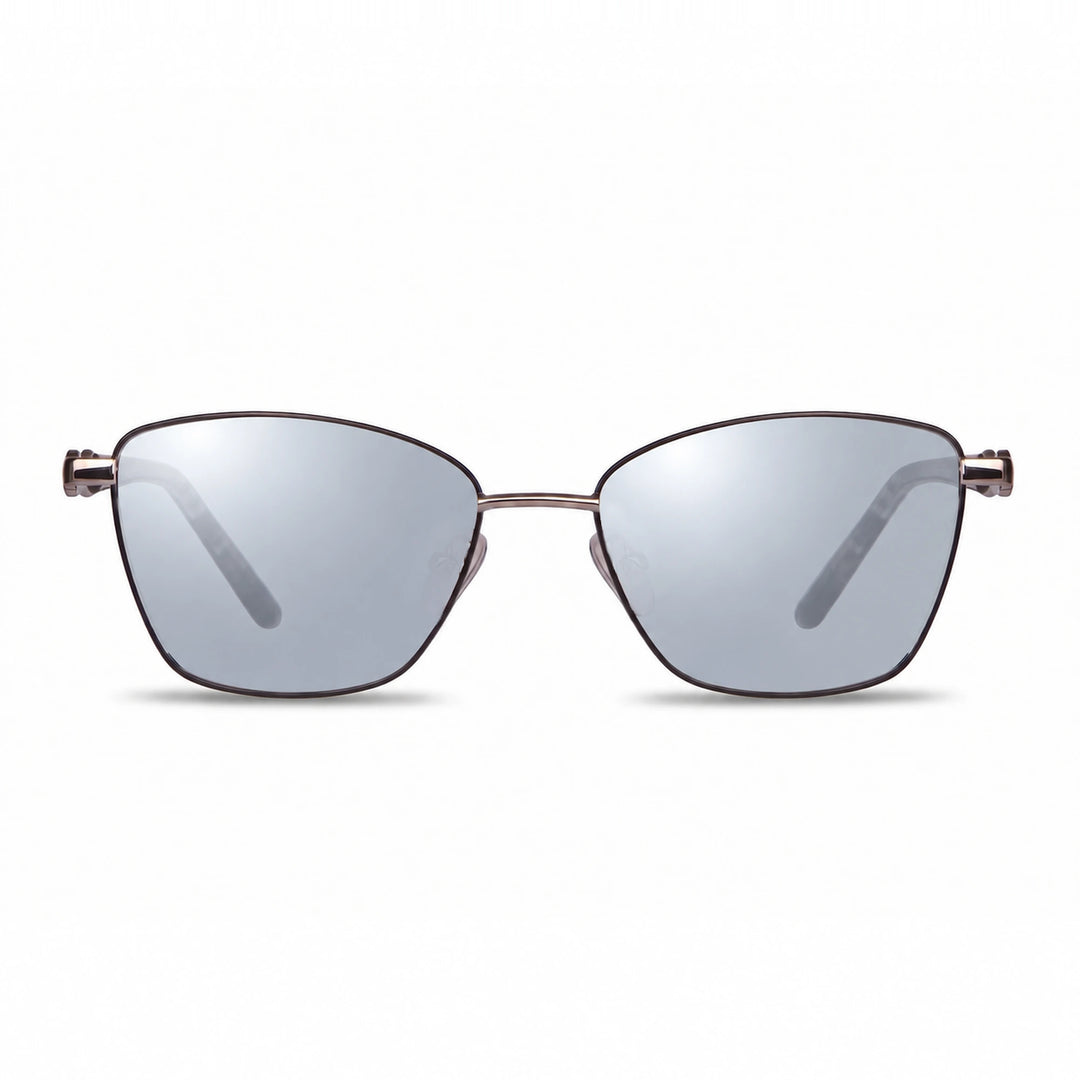 Lentes de sol Fiore 22115 Gris cristal Espejado Silver polarizado vista frontal mujer #color_espejado-silver #foto_frontal