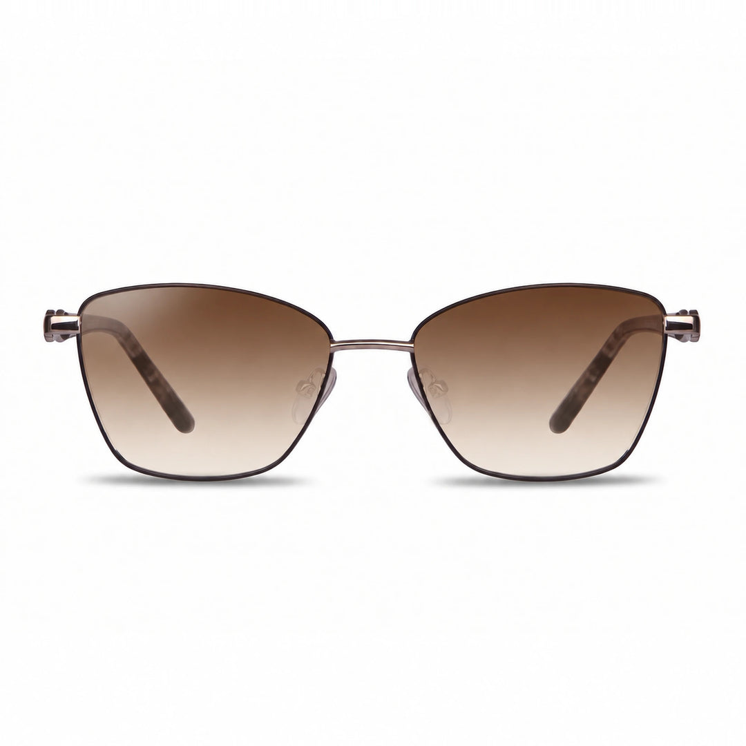 Lentes de sol Fiore 22115 Gris cristal Gradiente Cafe polarizado vista frontal mujer #color_gradiente-cafe #foto_frontal