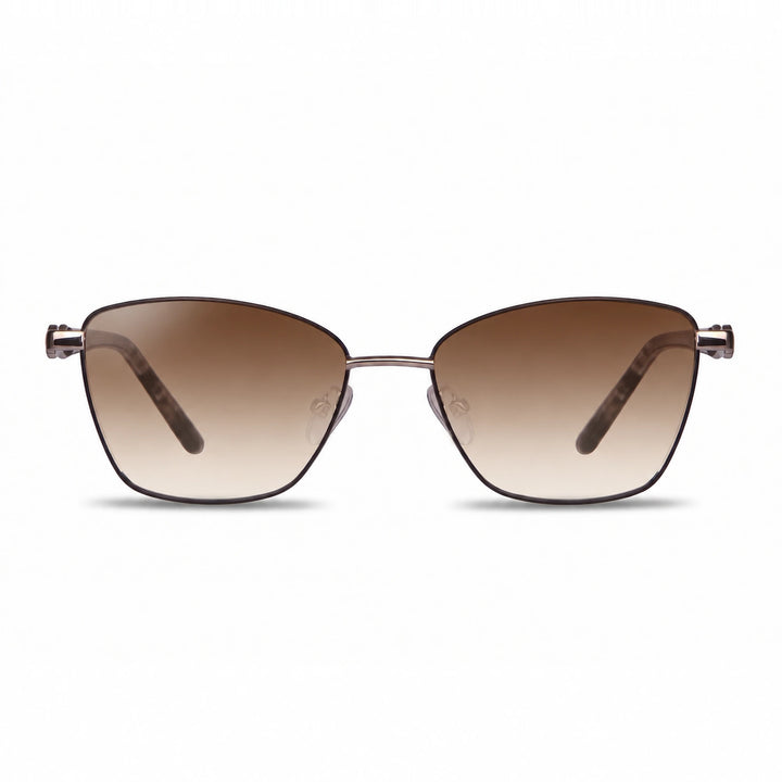 Lentes de sol Fiore 22115 Gris cristal Gradiente Cafe polarizado vista frontal mujer #color_gradiente-cafe #foto_frontal