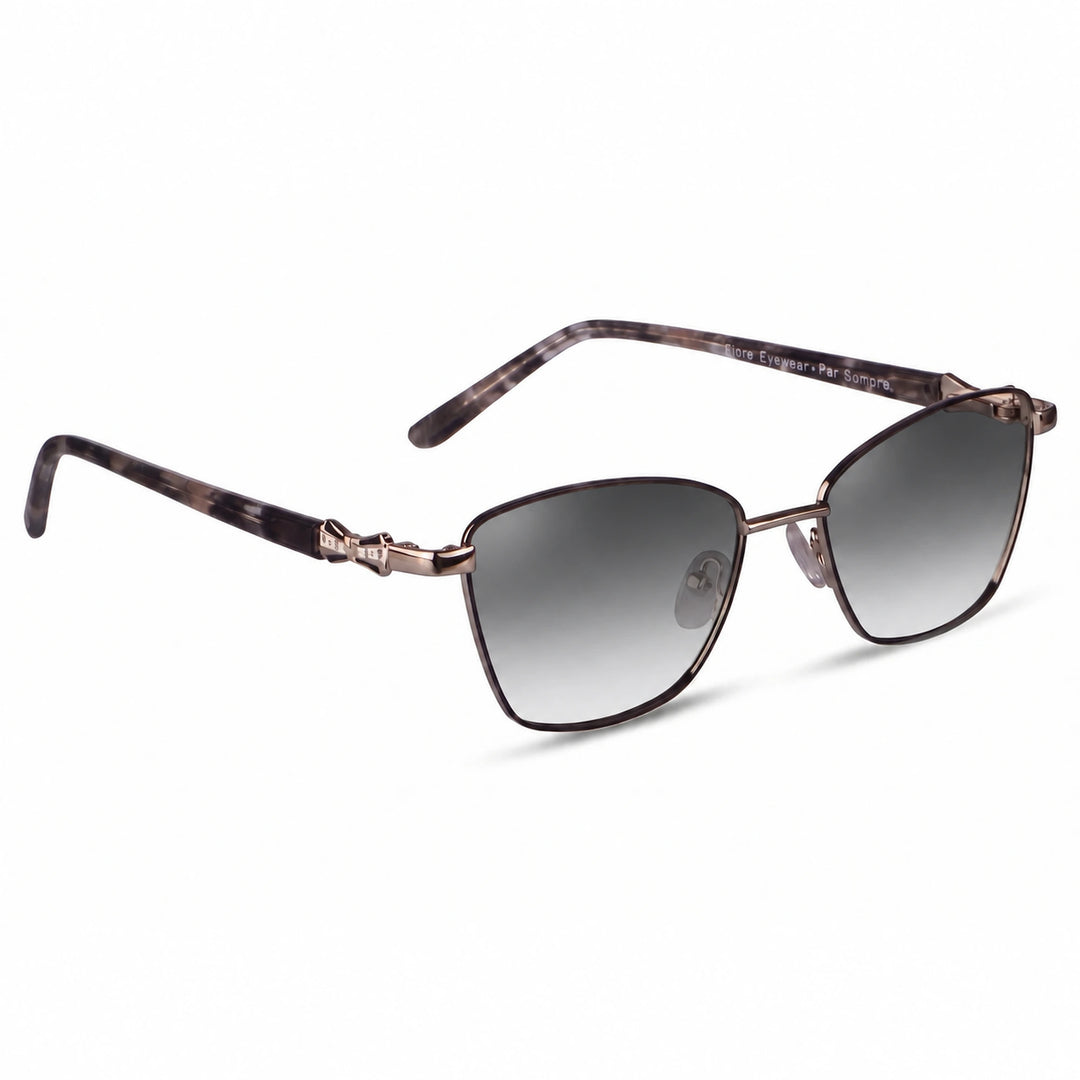 Lentes de sol Fiore 22115 Gris cristal Gradiente Gris polarizado vista tres cuartos mujer #color_gradiente-gris
