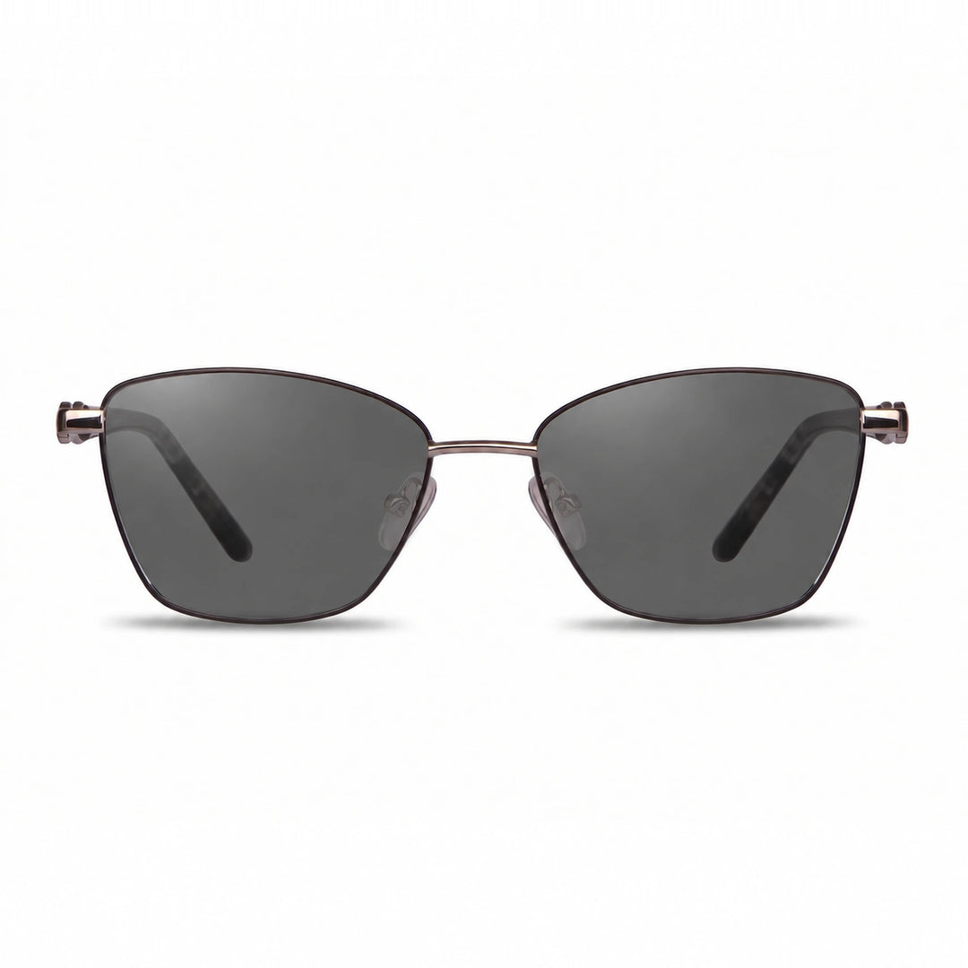 Lentes de sol Fiore 22115 Gris cristal Negro polarizado vista frontal mujer #color_negro #foto_frontal