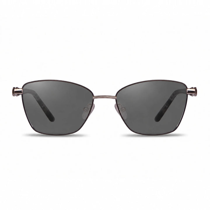 Lentes de sol Fiore 22115 Gris cristal Negro polarizado vista frontal mujer #color_negro #foto_frontal