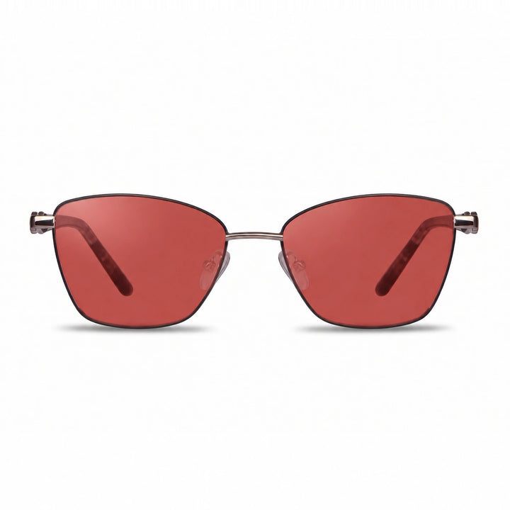 Lentes de sol Fiore 22115 Gris cristal Rojo polarizado vista frontal mujer #color_rojo #foto_frontal