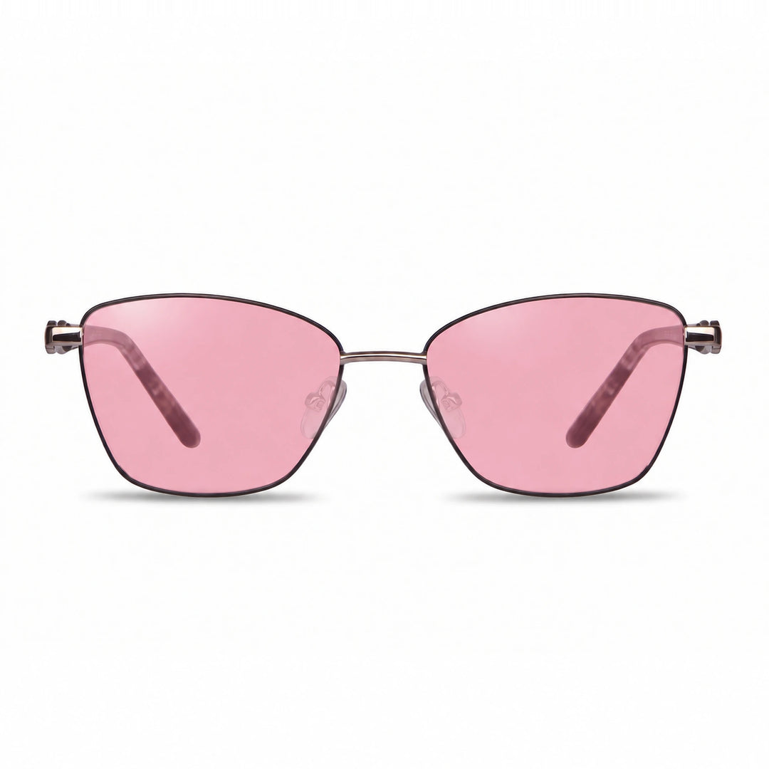 Lentes de sol Fiore 22115 Gris cristal Rosado polarizado vista frontal mujer #color_rosado #foto_frontal