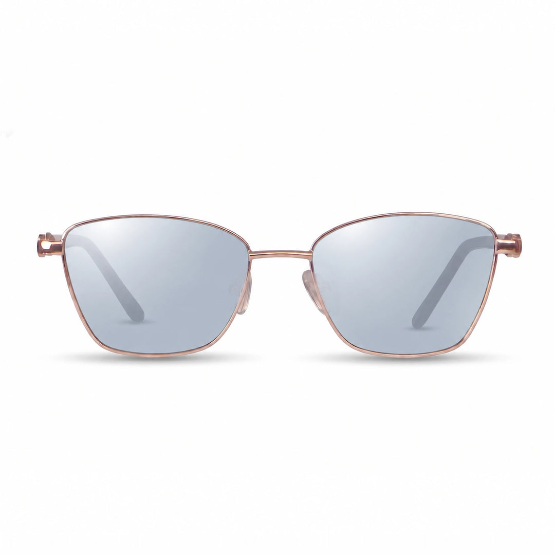 Lentes de sol Fiore 22115 Dorado cristal Espejado Silver polarizado vista frontal mujer #color_espejado-silver #foto_frontal