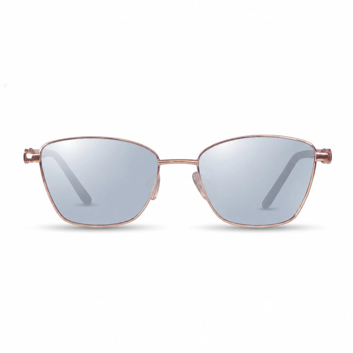 Lentes de sol Fiore 22115 Dorado cristal Espejado Silver polarizado vista frontal mujer #color_espejado-silver #foto_frontal