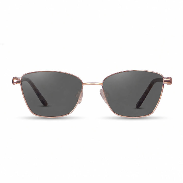 Lentes de sol Fiore 22115 Dorado cristal Negro polarizado vista frontal mujer #color_negro #foto_frontal