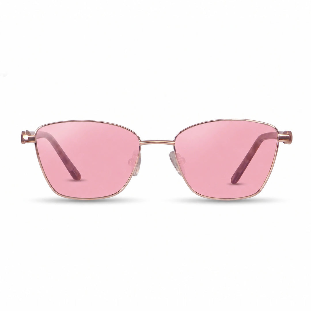 Lentes de sol Fiore 22115 Dorado cristal Rosado polarizado vista frontal mujer #color_rosado #foto_frontal