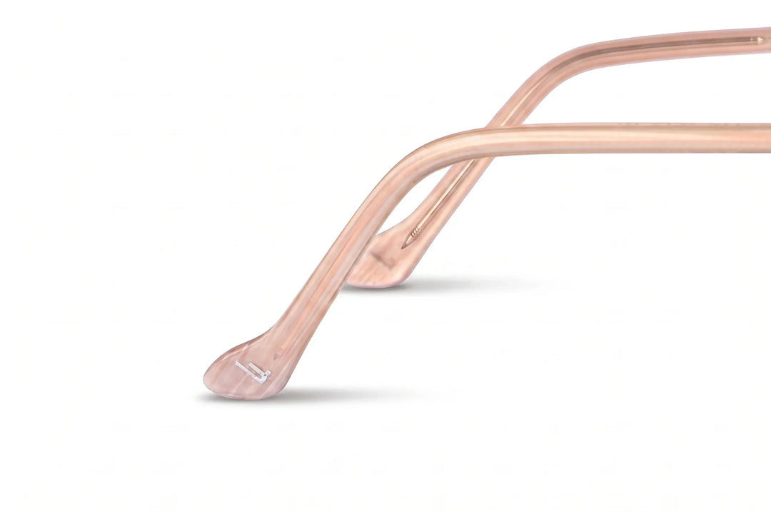 Anteojos Fiore 3837 en pink gold – temple logo detail